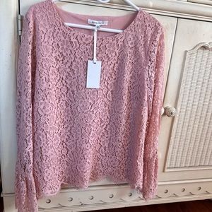 Blush pink lace top. NWT